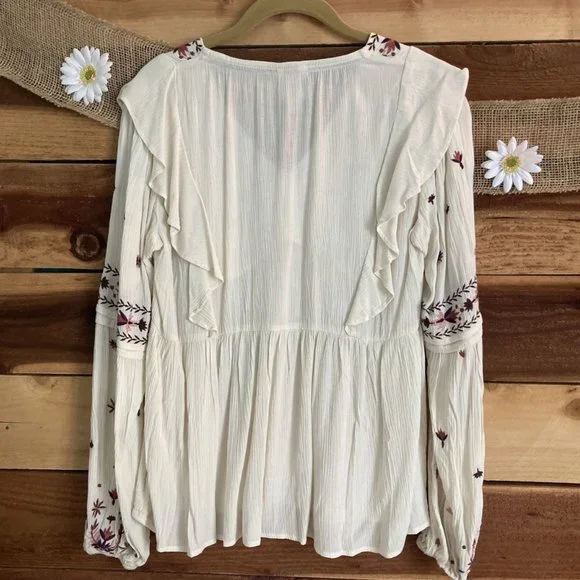 Knox Rose cream colored long sleeve top, size XS - Picture 5 of 6